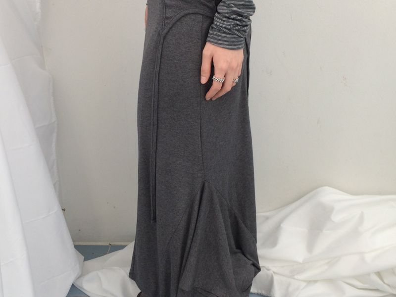 double-strap draped long dress