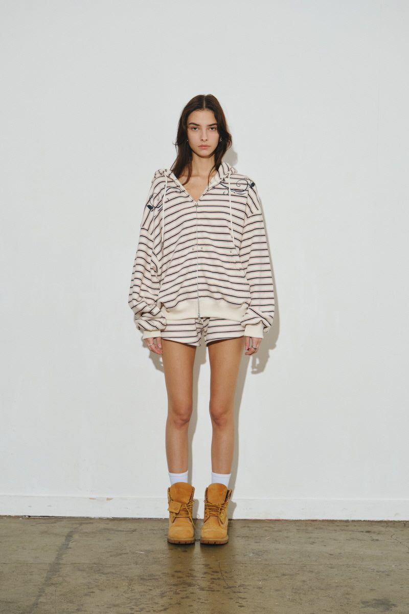 set st hood zip up (ivory)