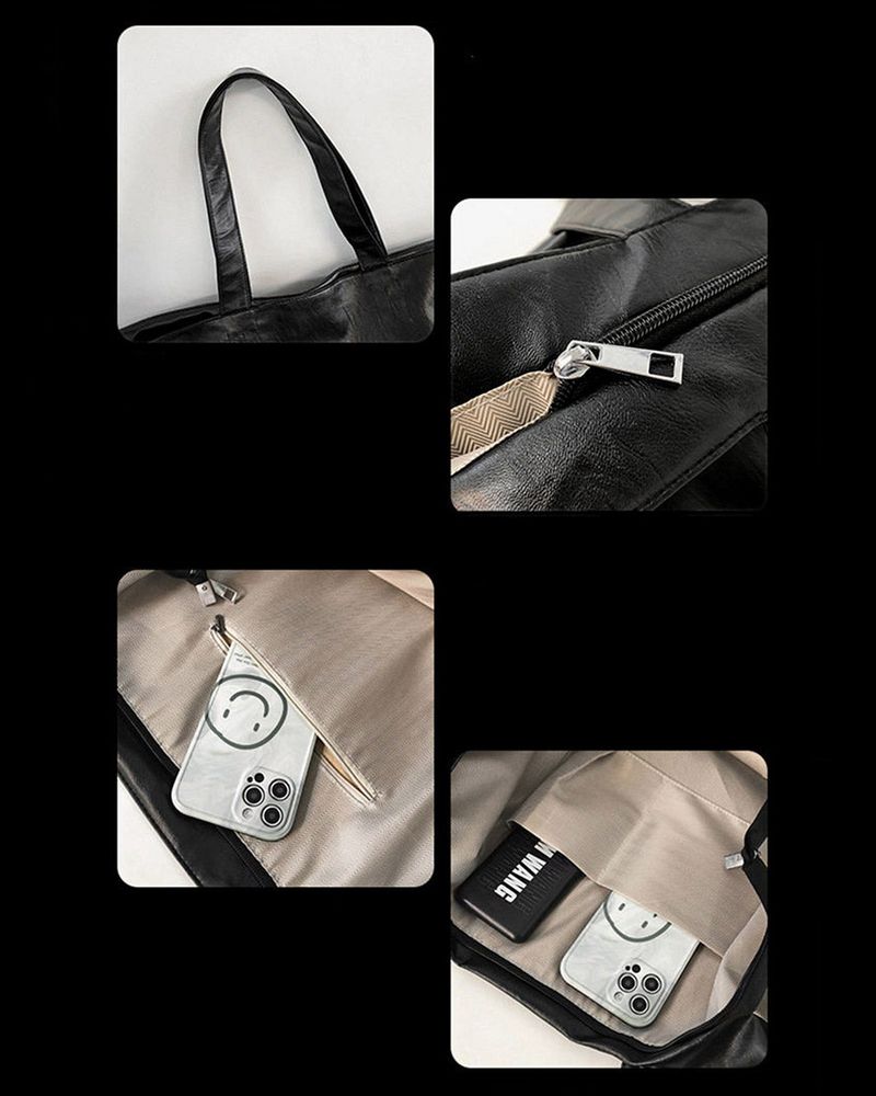 Travel Leather Line Big Shoulder Bag
