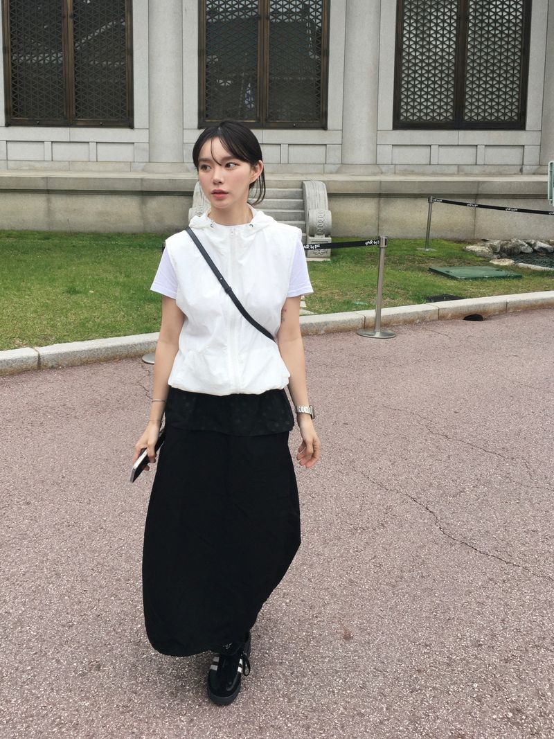 Dot Layering Balloon Skirt (2c)  