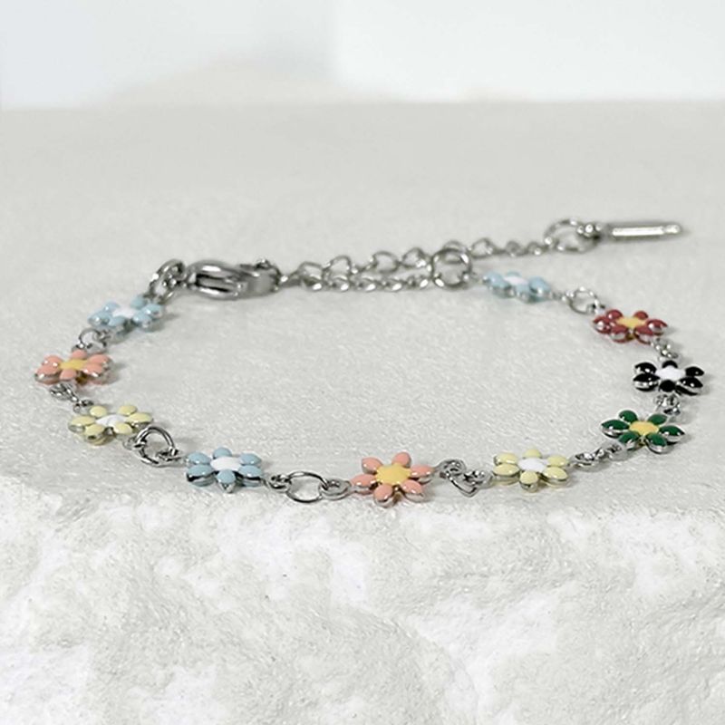 ss-Daisy flower motive array bracelet_multi