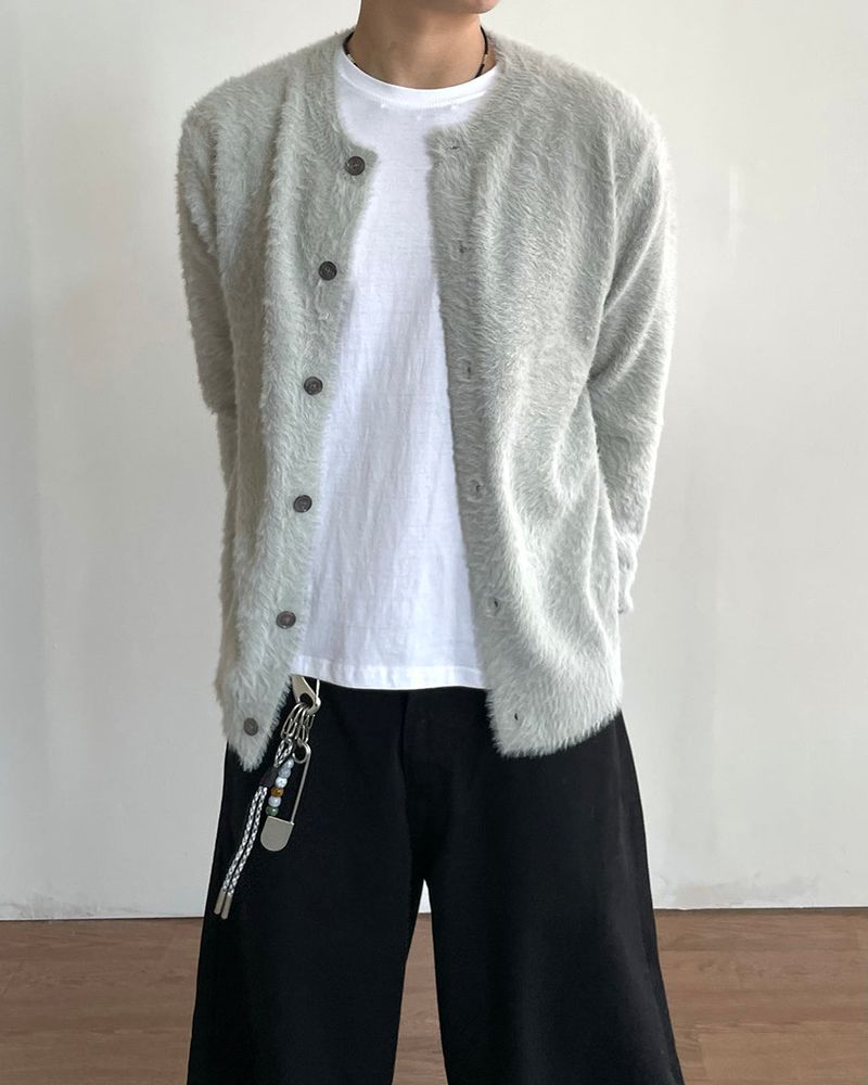Pilling Angora Knit Cardigan