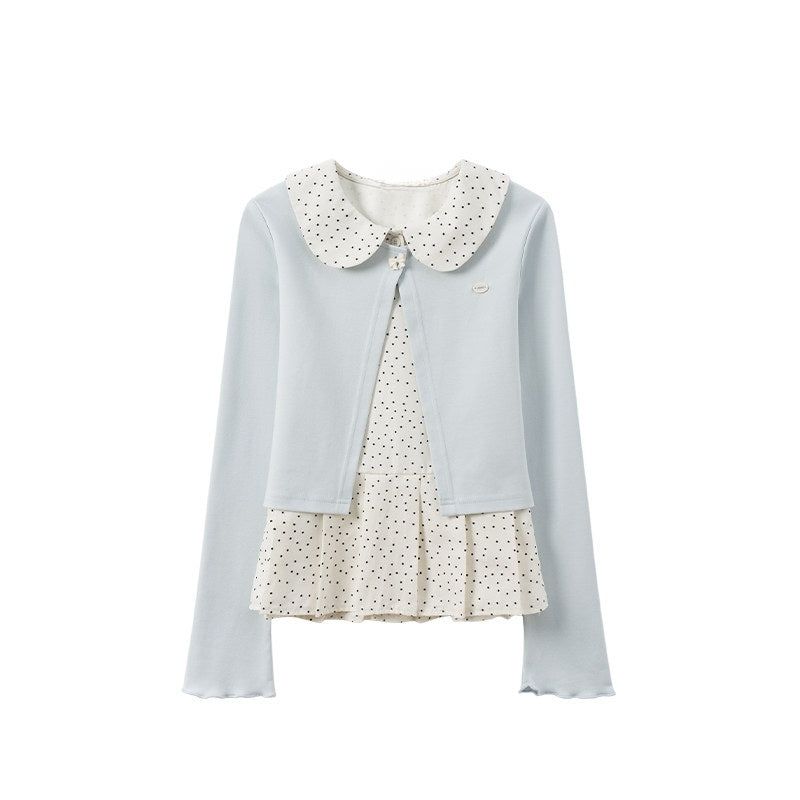 Lielle Dot Collar Layered Top
