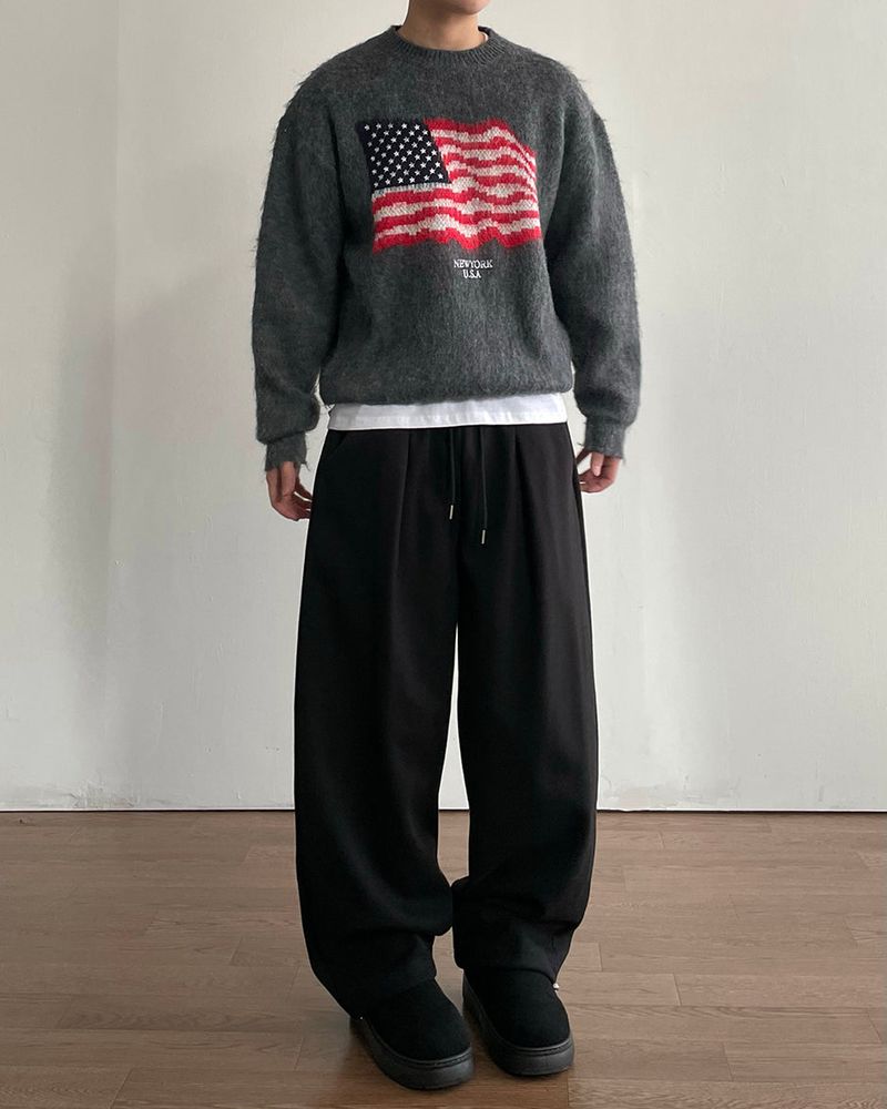 Flag Brushed Wool Knit