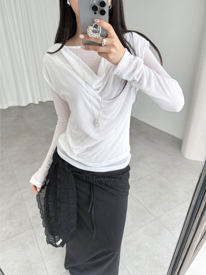 crinkled veil scarf (2color)