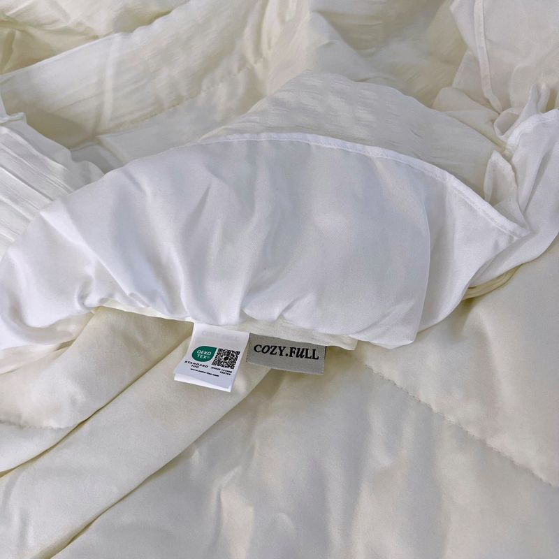 Shirring ruffle light comforter set - Cream white - Q