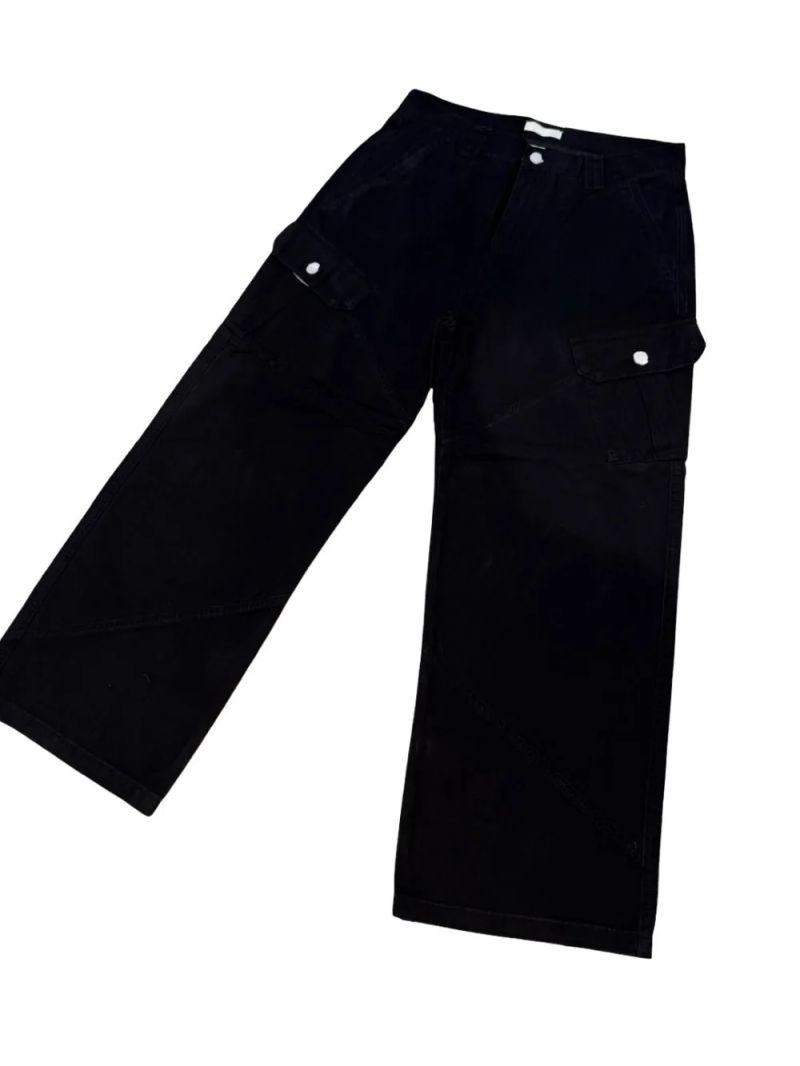 LMN Paneled Washed Cargo Wide Pants (3 colors)