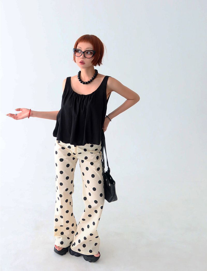 Dot Polka Dot Bootcut Long Pants