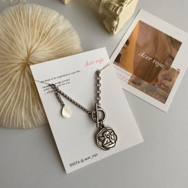 jh Angel Two Way Toggle Bar Necklace