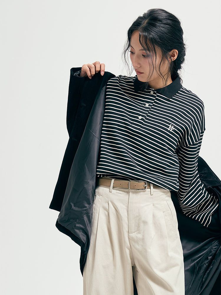 Stripe polo top 
