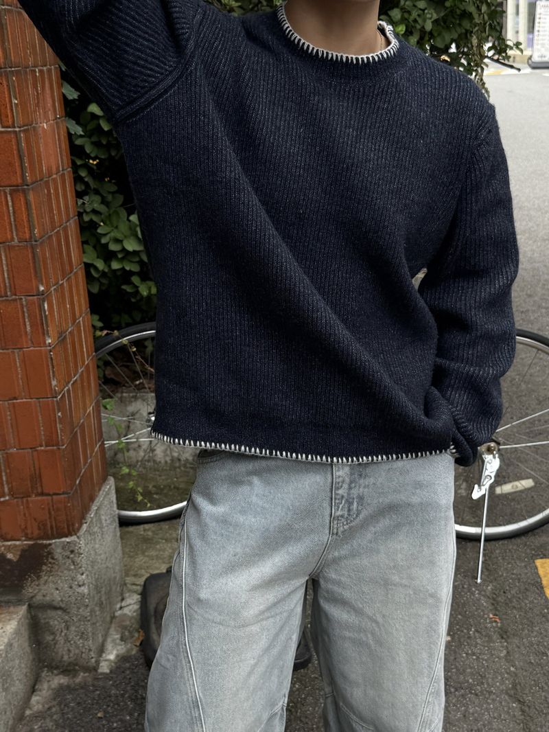 Hoshi line round knitwear