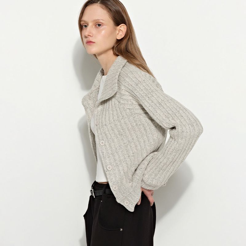 High-Neck Cardigan Ivory