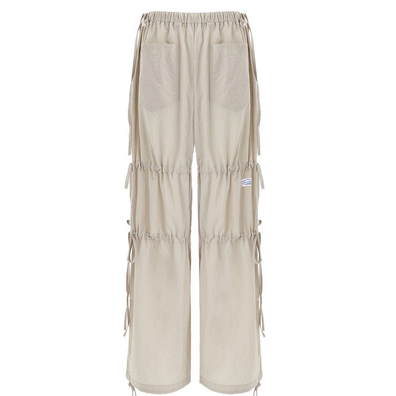 RIBBON PANTS IN BEIGE