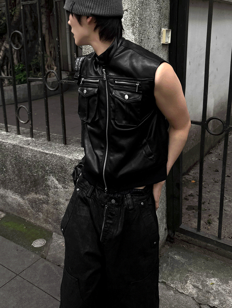 Utility Pocket Cropped Vest