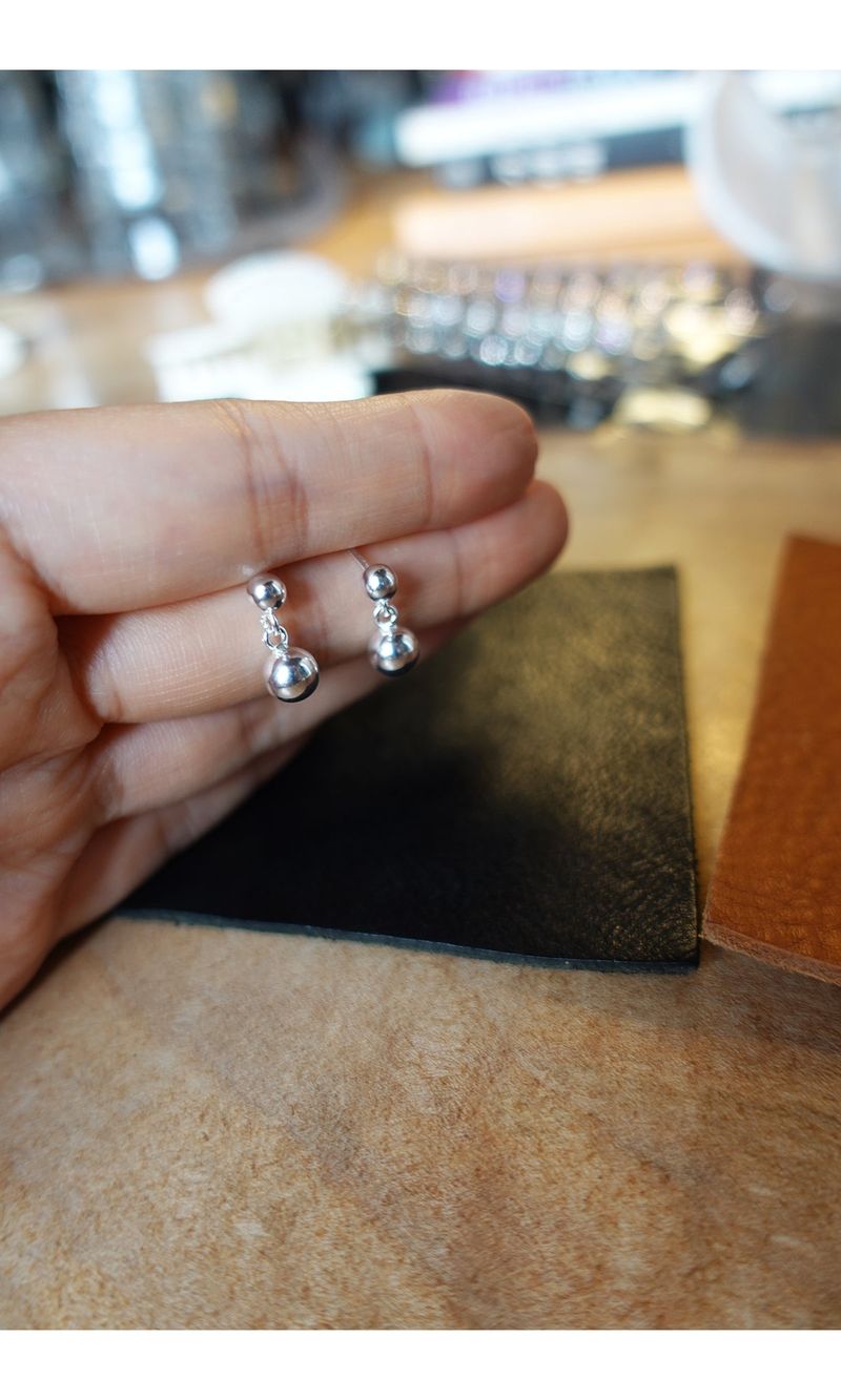 silver Ball Ball drop earrings (silver925)