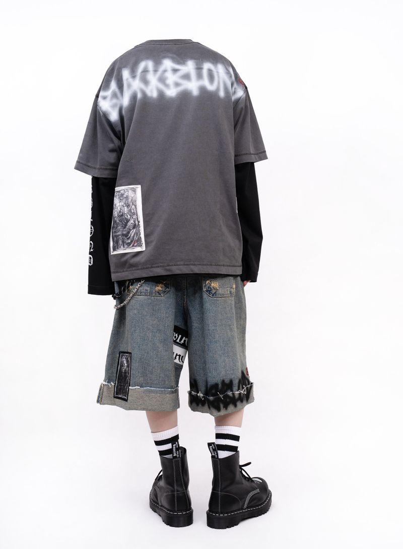 BBD Chaos Patch Pigment T-Shirt (Charcoal)