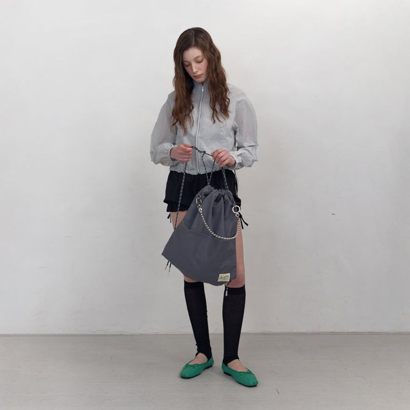Sunlit（サンリット）の「COTTON GYM SACK (CHARCOAL)（Bags）」
