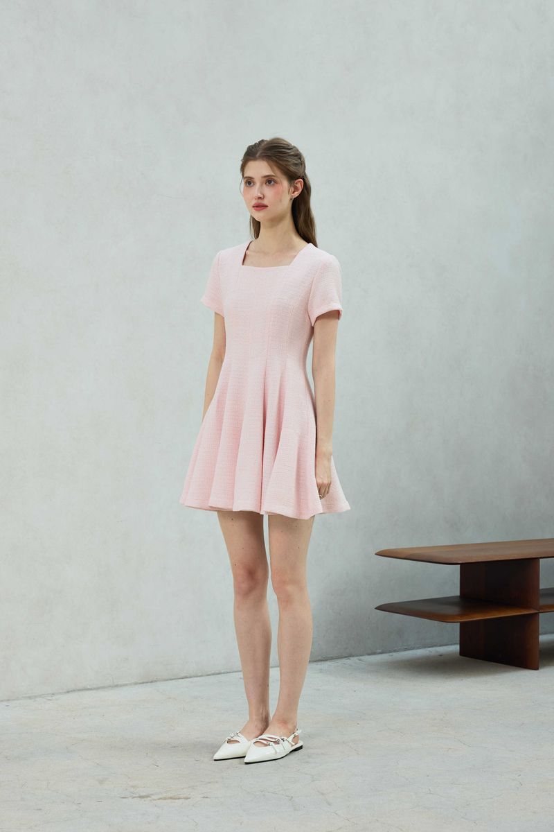 LANI TWEED DRESS / PINK