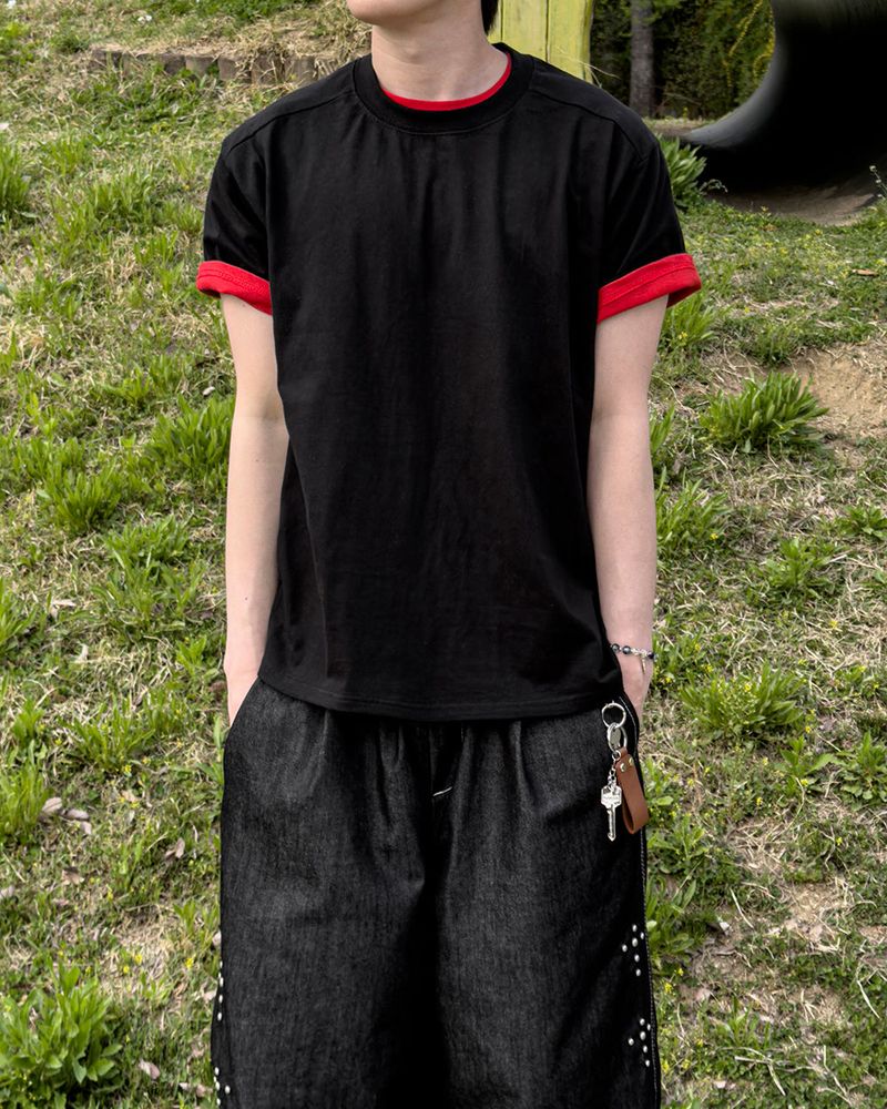 Nick Line Layered Short Sleeve T-Shirt
