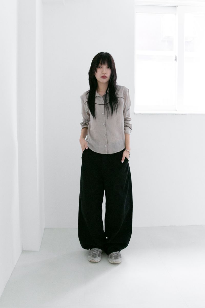 heart stud cotton balloon pants(2colors)