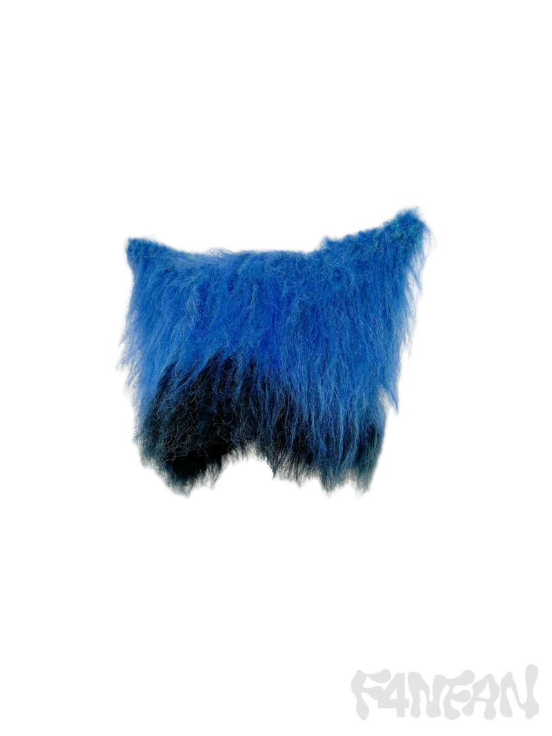 Hand-Brushed Neon blue Crochet Cat Ear Hat