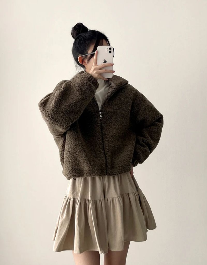 Polen corduroy flared miniskirt