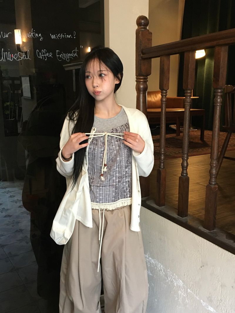 Tail Curved Wide Cotton Pants (4c)