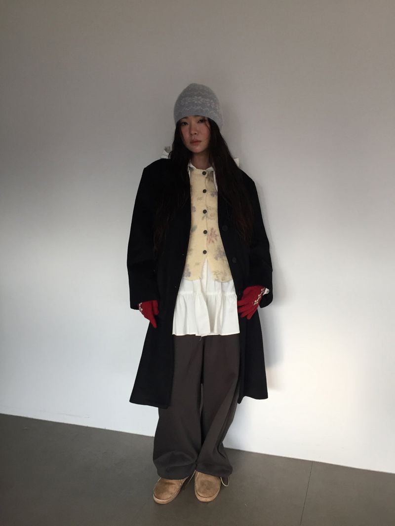 Wool Blend Essential Long Coat (2 Colors)