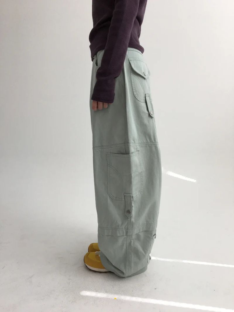 Denp Button Cargo Wide Pants (3color)