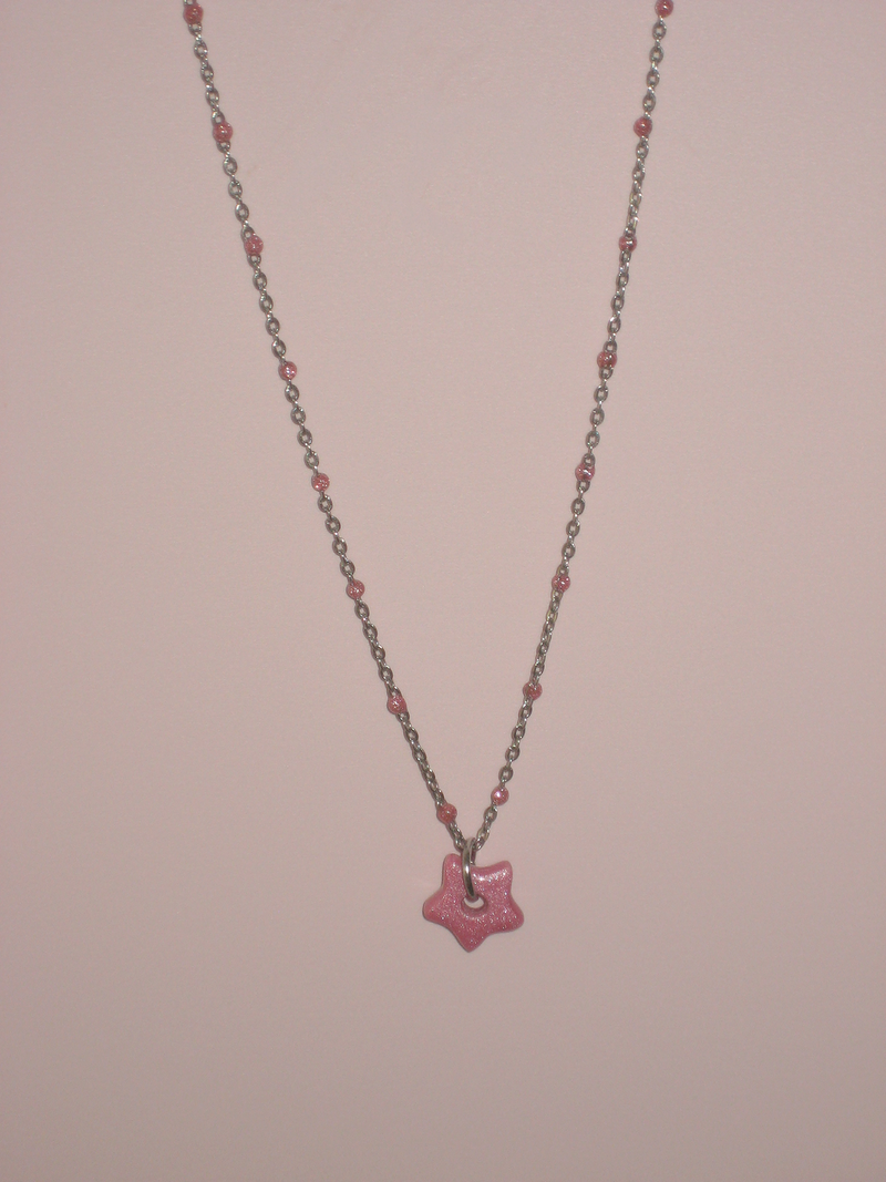 gleaming tiny star necklace [pink]