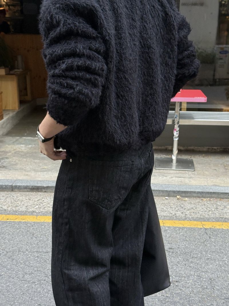 Airy texture cropped cardigan