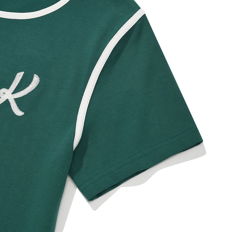 GRAPHIC RINGER T-SHIRT - GREEN   