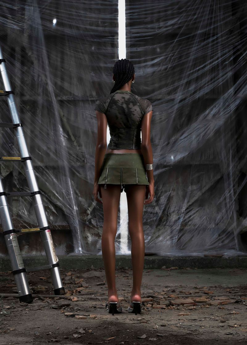 NONE Raglag Mesh Top