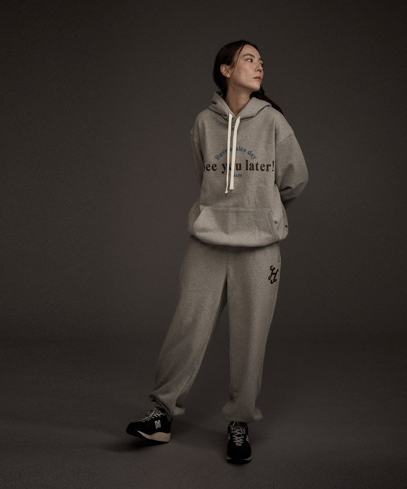 W LOOSE FIT JOGGER SWEAT PANTS GREY