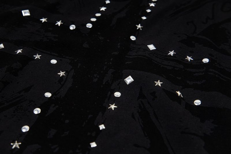 Sena Grunge Stud Print Slim Tank Top