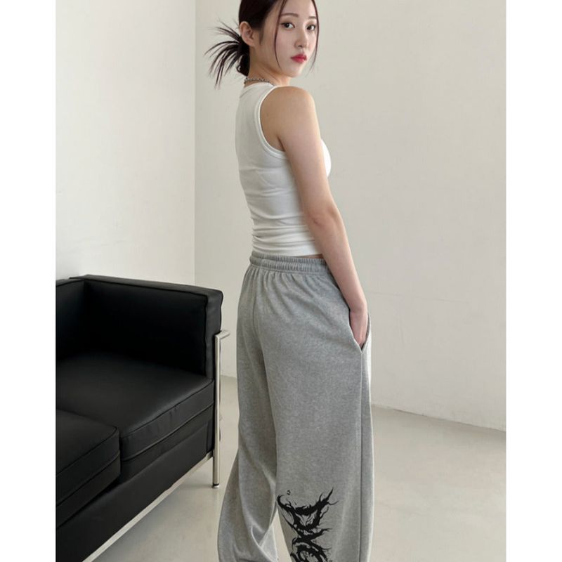 BACK STREET LOGO LONG WIDE PANTS 2COLOR