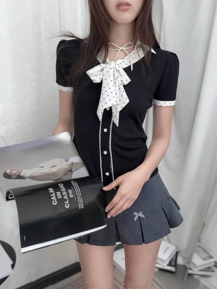 Polka Dot Patchwork Shirt
