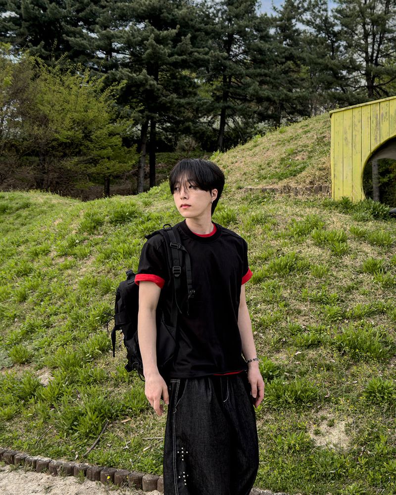 Nick Line Layered Short Sleeve T-Shirt
