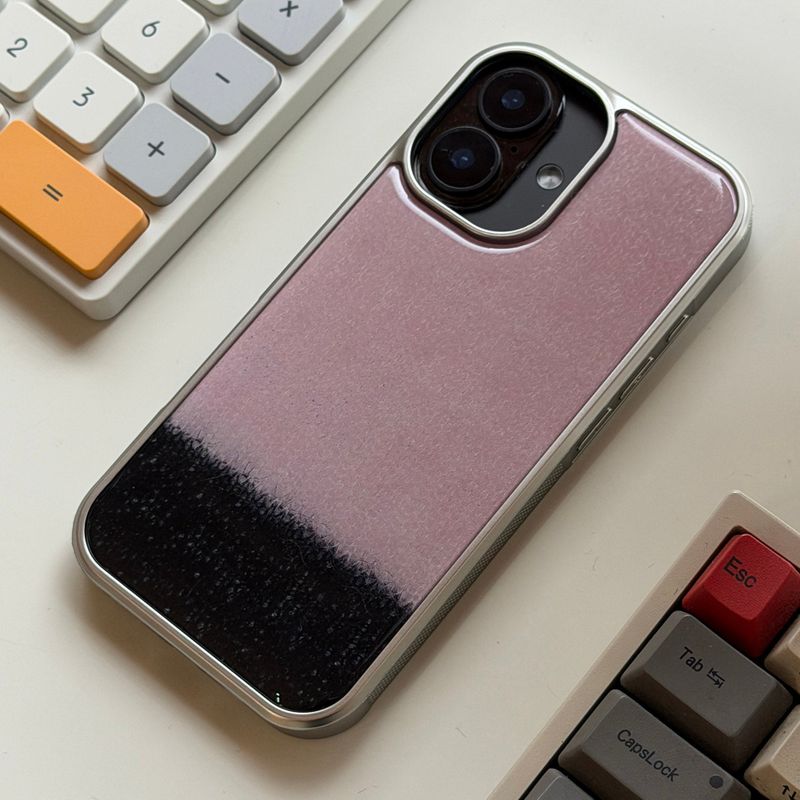 TWO - TONE MOHAIR EPOXY CASE - PINK