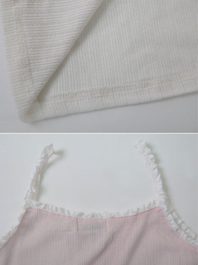 MD Lace Rib Layered Sleeveless (5color)