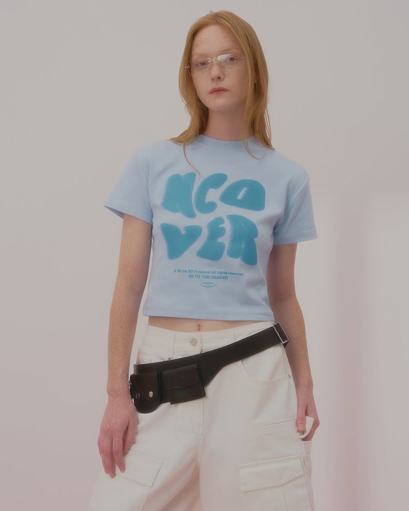 POINTAGE LOGO CROP TSHIRT-SKY BLUE