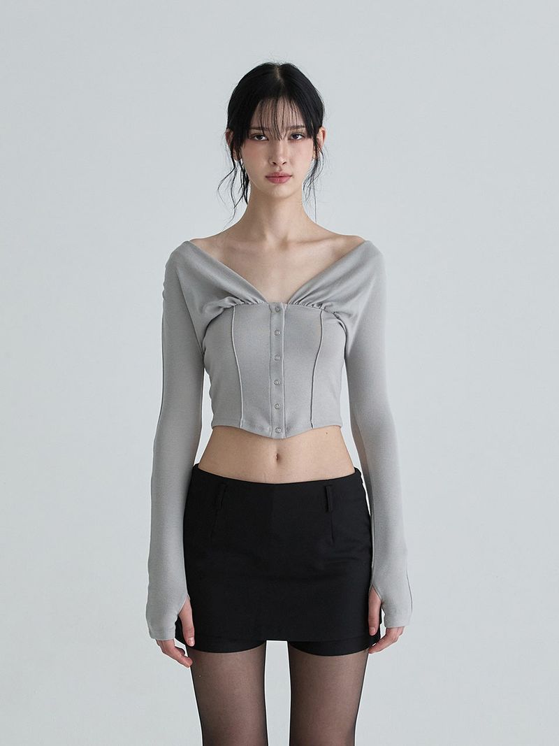 Not your rose（ノットユアローズ）の「Rhea cardigan (Gray)（Tops）」