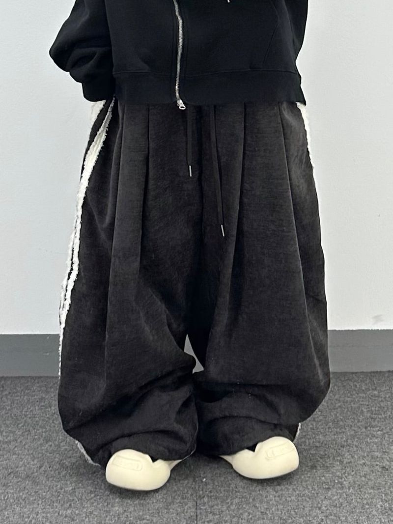 terry four pintuck pants