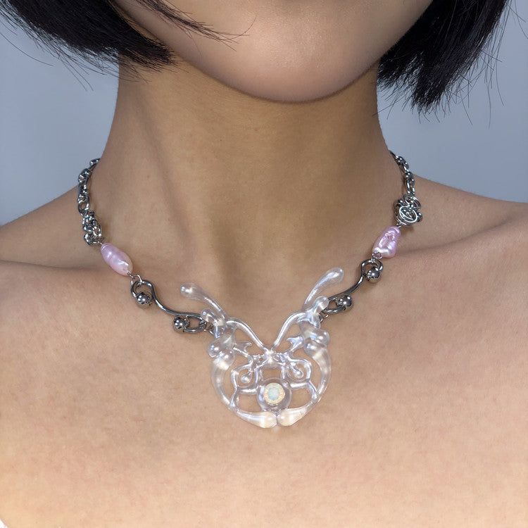 COSMIC GLOW : Necklace ( pink flare )