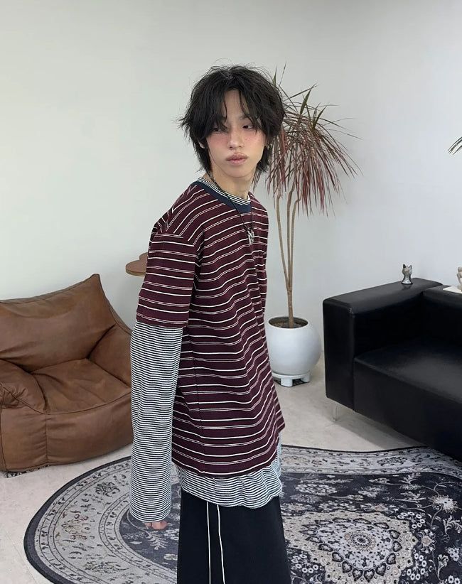 Ruen Summer Striped Long Sleeve Tee