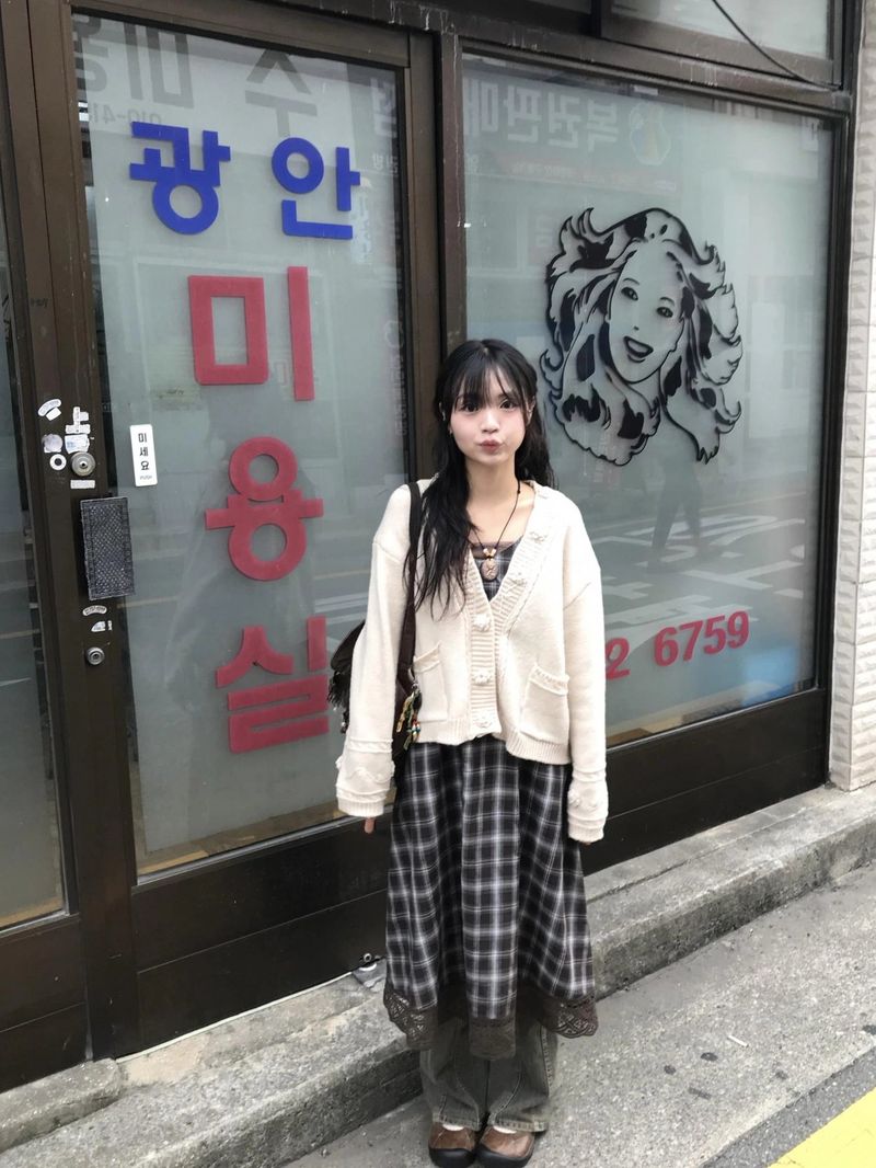 da flower knit cardigan