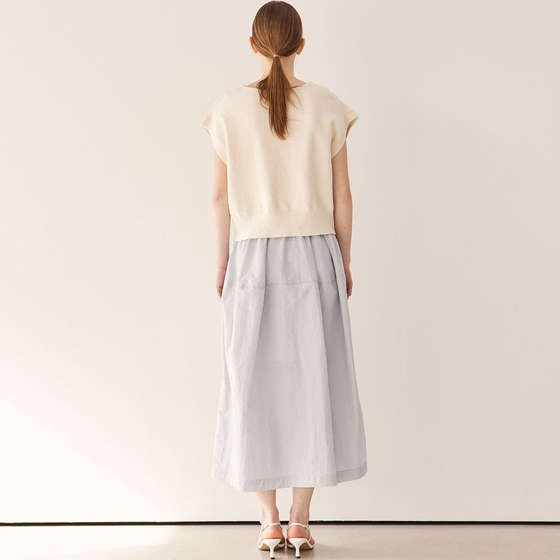 Nylon volume skirt_grey