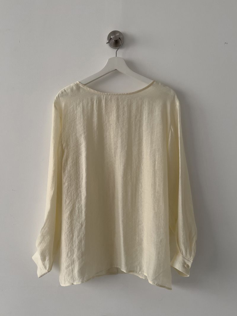 Tencel Two-Way Round Neck Blouse