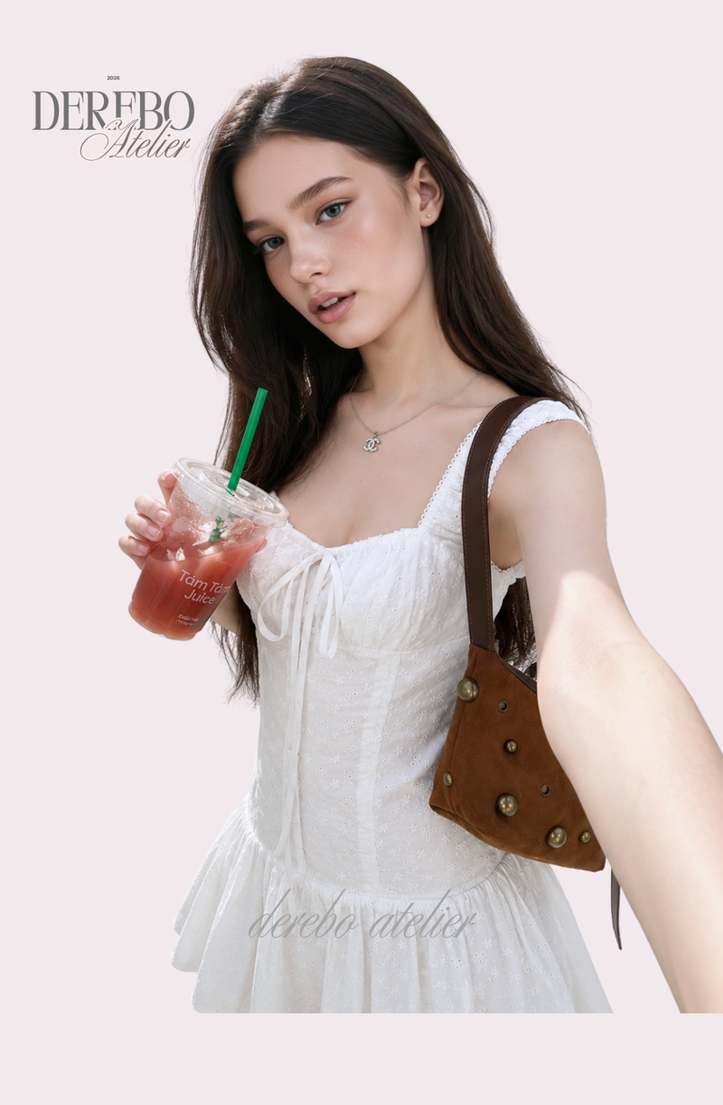 White Bustier Punching Dress Set