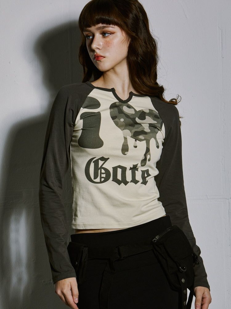 LOVE CAMO RAGLAN